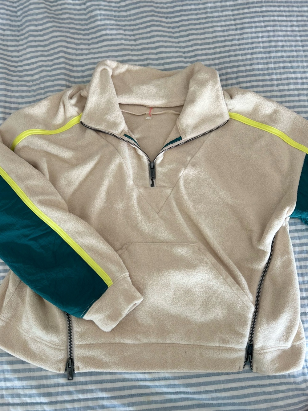 FP Movement by Free People Cream Arena Fleece Pullover